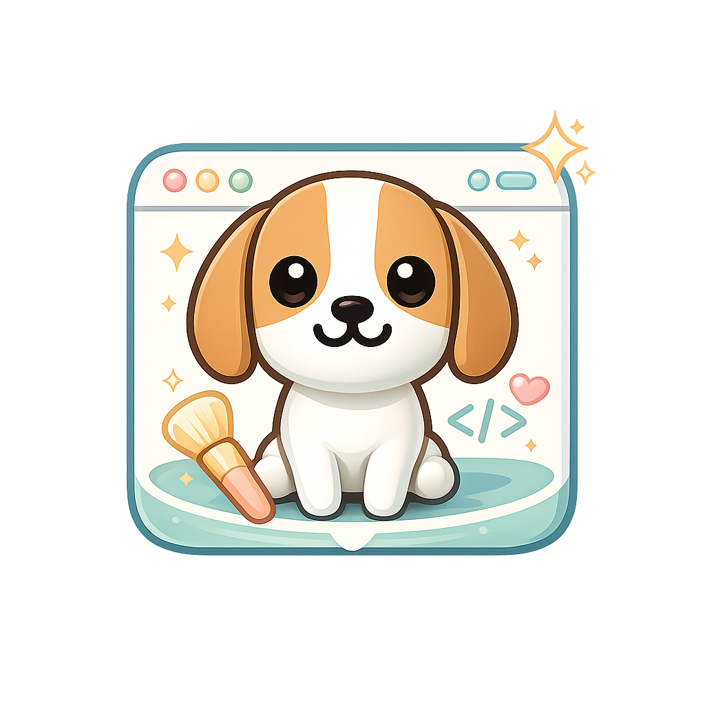 美業 AI 網頁實驗室課程狗狗 Logo